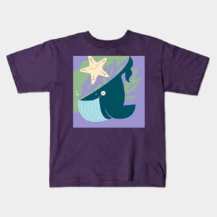 Happy Whale and Starfish Kids T-Shirt